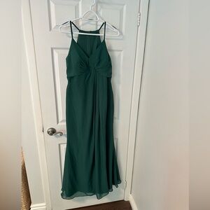 JJ’s House Green Bridesmaid/ Wedding Guest Dress with Slit Detail